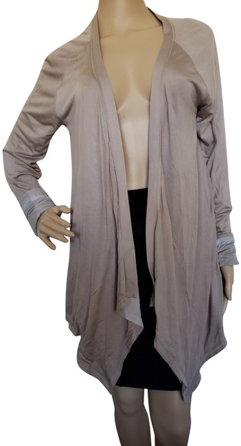 Burberry Beige Nova Check Plaid Trim Lightweight Cardigan12 L