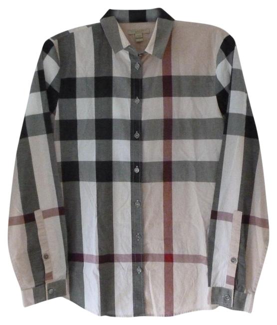 Burberry Beige Nova Check Print Shirt Button down Top8 M