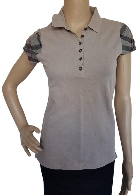 Burberry Beige Sleeve Polo Tee Shirt4 S