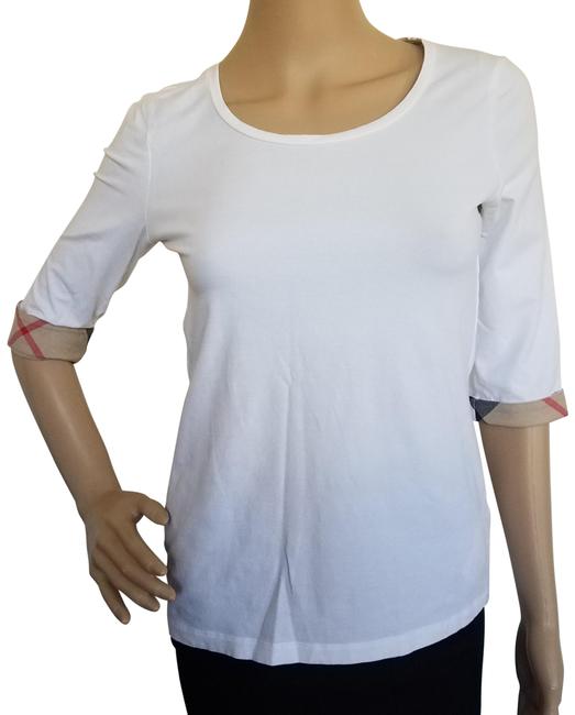 Burberry Beige White 34 Sleeve Nova Check Print Shirt S Small Blouse4 S