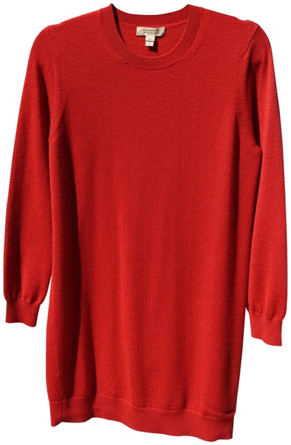 Burberry Bempton Wool Elbow Patch Red Sweater
