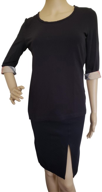 Burberry Black 34 Sleeve Nova Check Print Shirt Blouse8 M