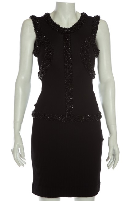 Burberry Black XS Beaded Mid length Cocktail Dress0 XS