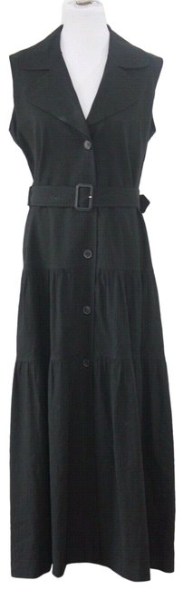 Burberry Black Button Front Long Casual Maxi Dress14 L