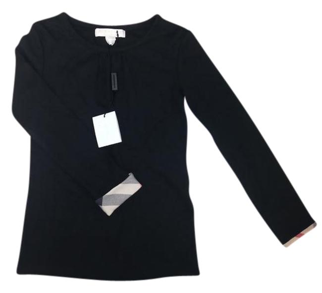 Burberry Black Childrens Cuff Cotton 4y Cotton Tee Shirt00 XXS