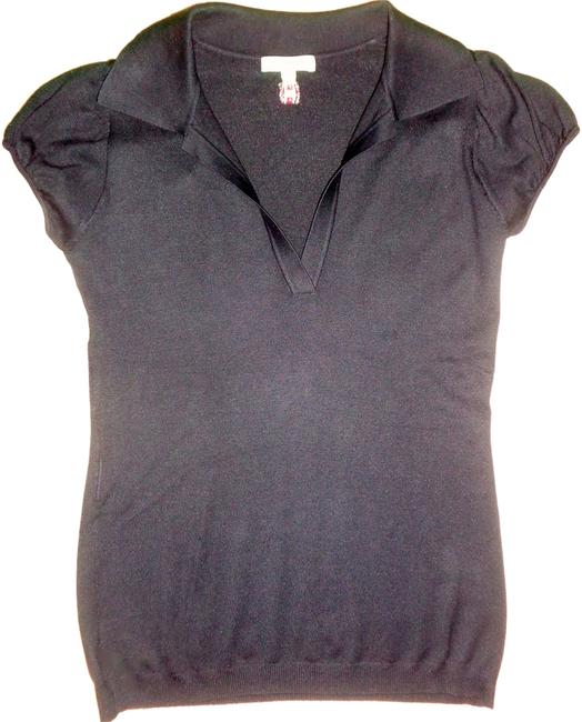 Burberry Black Collared Silk Sleeve Tee Shirt6 S