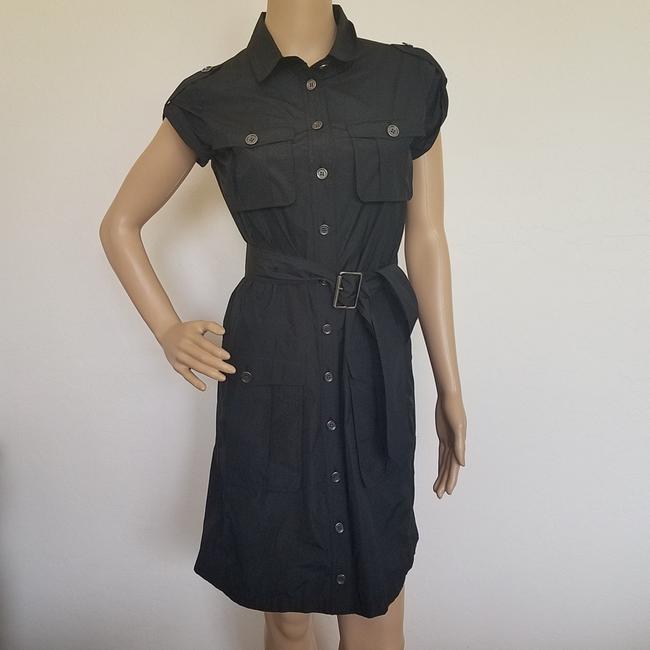 Burberry Black Gold Sleeve Belted Knee Length Short Casual Dress4 S