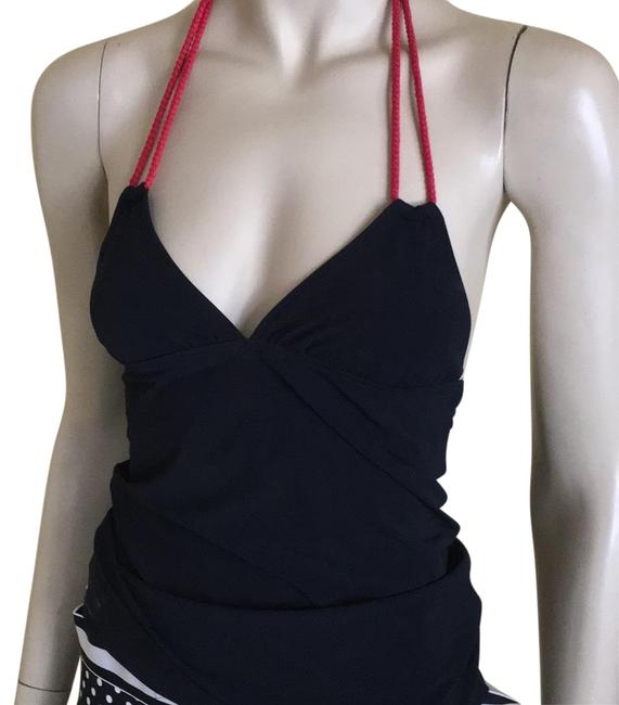 Burberry Black Halter with Red Weave Tie String Tank TopCami6 S