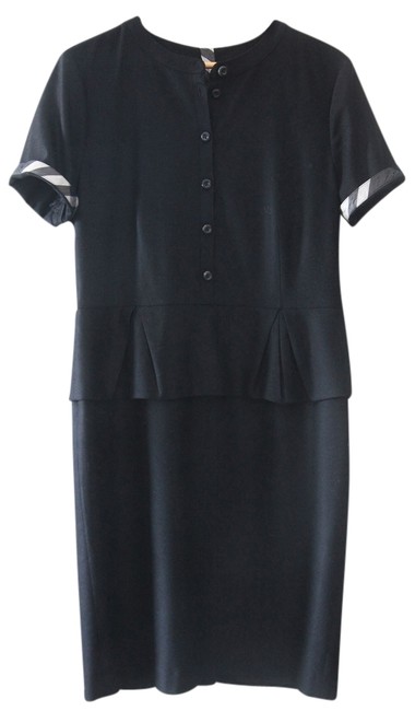 Burberry Black Nova Check Knee Length Short Casual Dress12 L