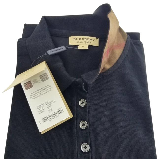 Burberry Black Pique Check Collar Tee Shirt8 M