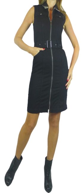Burberry Black Sleeveless Zipper Us Above Knee Short Casual Dress2 XS