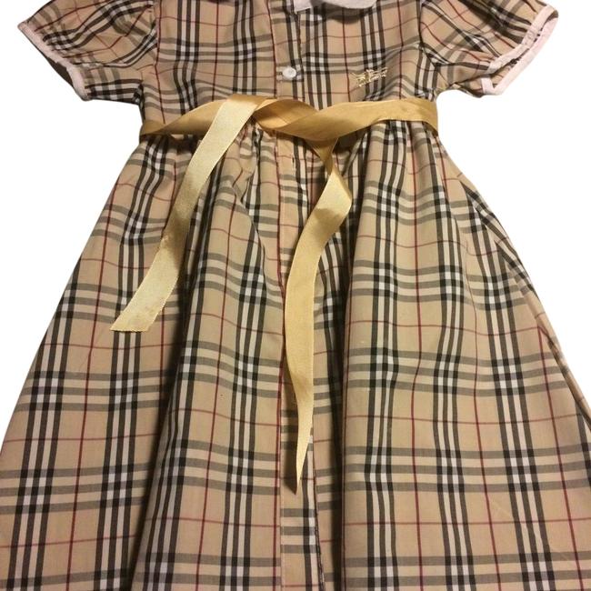 Burberry Black Tan White Kids Mid length Formal Dress00 XXS