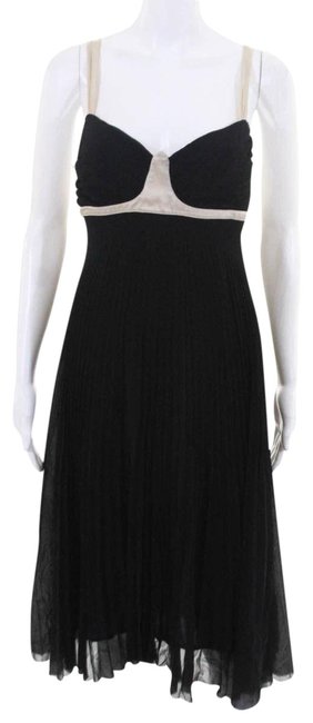 Burberry Black Vintage Accordion Mid length Formal Dress4 S