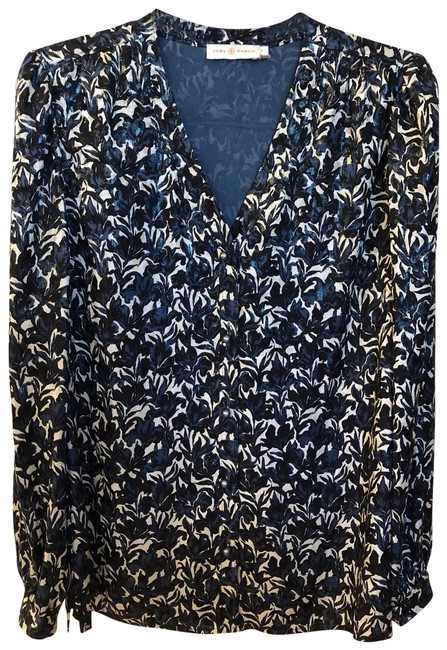 Burberry Black White Blue Button down Top4 S