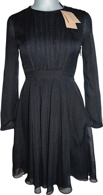 Burberry Black with Tag Silk Short Cocktail Dress4 S