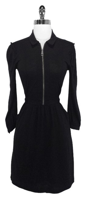 Burberry Black Wool Blend Zippered Knee Length Formal Dress6 S