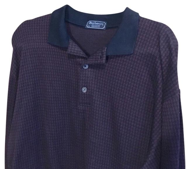 Burberry Mens Houndstooth BlackBurgandy Sweater