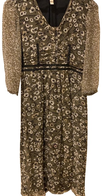 Burberry BlackGreen Silk Mid length Cocktail Dress2 XS