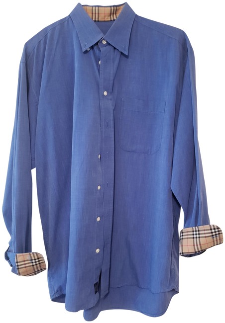 Burberry Blue Button down Top14 L