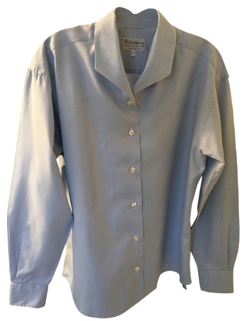 Burberry Blue Cotton Long Sleeved Button down Top8 M