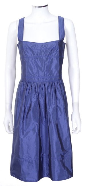 Burberry Blue Empire Waist Full Skirt Knee Length Cocktail Dress10 M