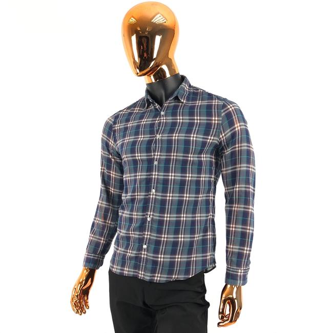 Burberry Blue Mens Nova Check Cotton Tee Shirt10 M