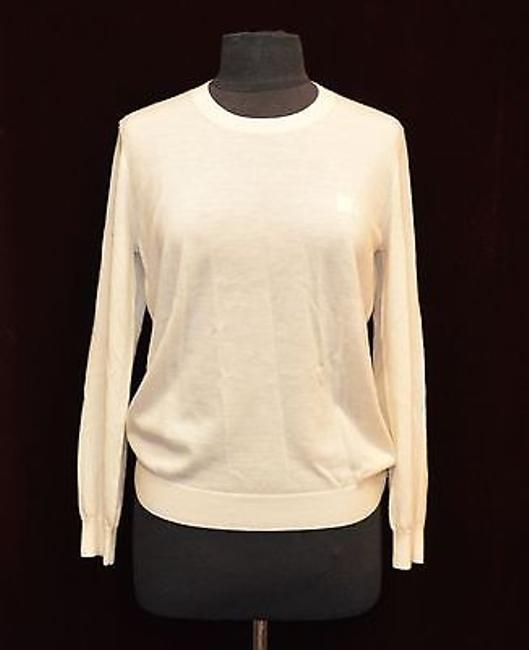 Burberry Brit Ivory 100 Cashmere Crewneck Embroidered Logo Sweater