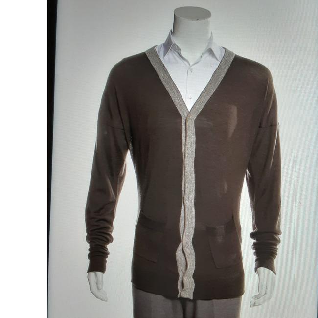 Burberry Brown and Grey Sweater Cardigan4 S