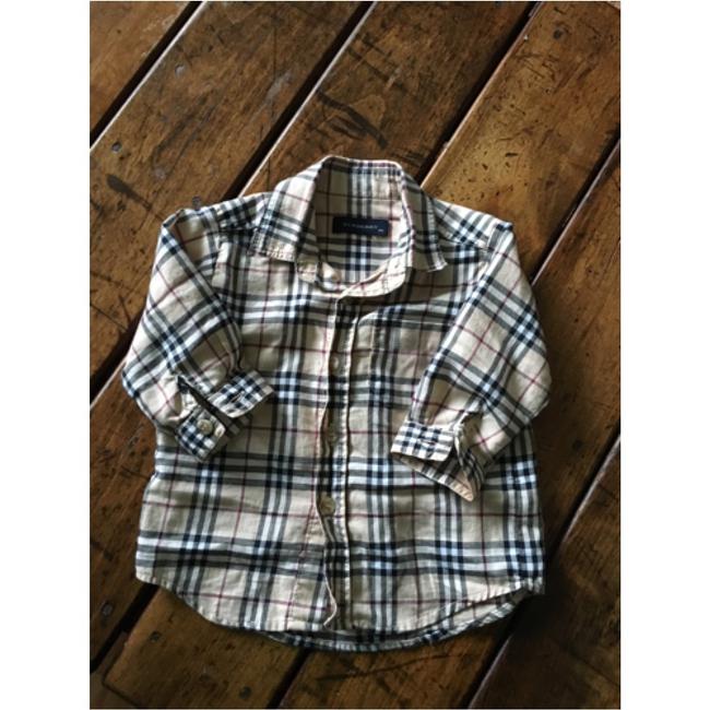 Burberry Brown Tan Button down TopOS one size