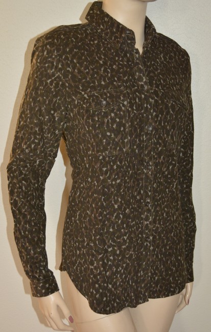 Burberry Brown Womens Camouflage Shirt Small Blouse4 S