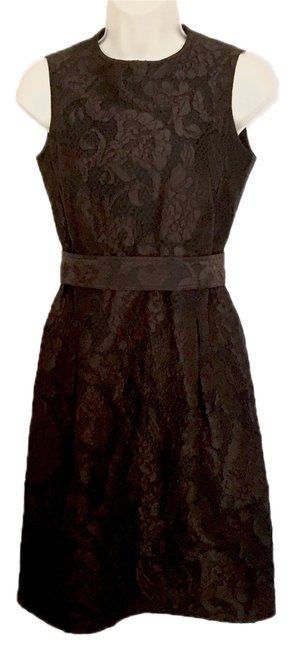 Burberry BrownBlackLace Sleeveless Knee Length Cocktail Dress4 S