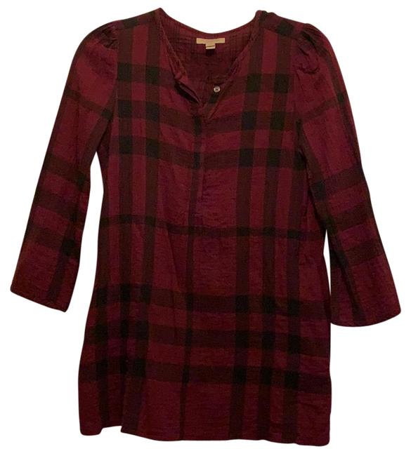 Burberry Burgundy Blouse Button down Top2 XS