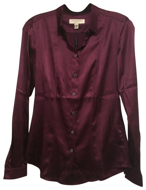 Burberry Burgundy Shirt Button down Top2 XS