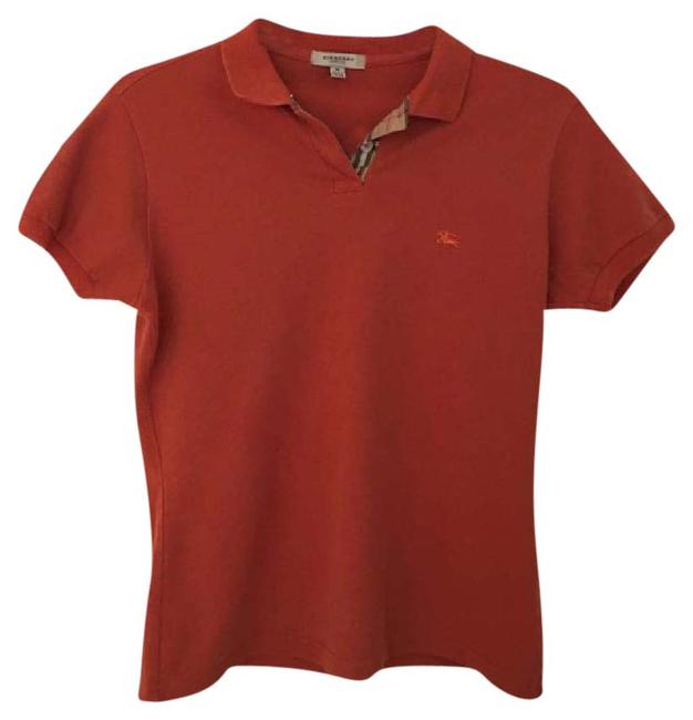 Burberry Burnt Orange Polo Shirt Button down Top8 M