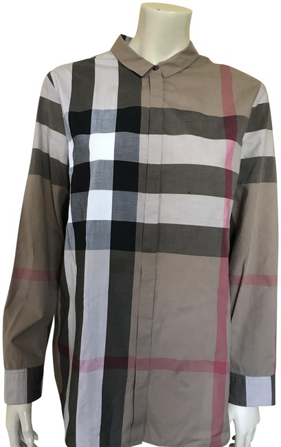 Burberry Camel Brit Mega Check Shirt Button down Top14 L