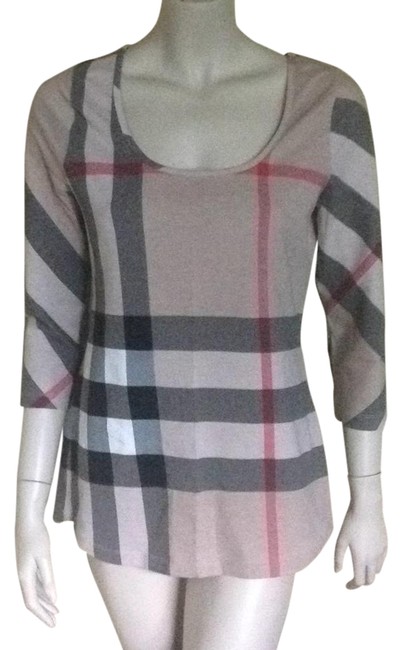 Burberry Camel Giant Check Scoop Neck T shirt Tee Shirt8 M