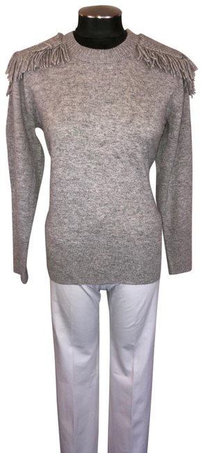 Burberry Cashmere Blend Braided Fringe Trimmed Sweater