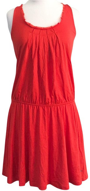 Burberry Red Jersey Thomas Silk Short Casual Dress6 S