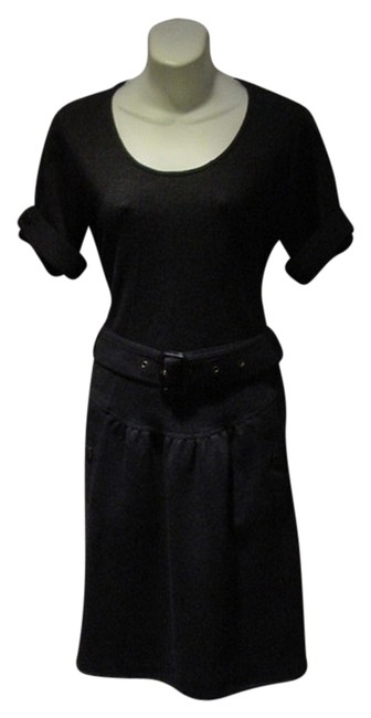 Burberry Charcoal Gray Mid length Short Casual Dress12 L