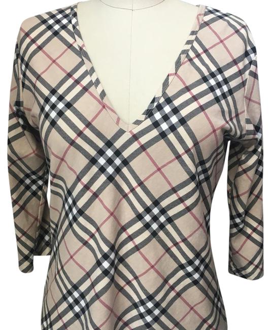 Burberry Check V neck Tee Shirt12 L
