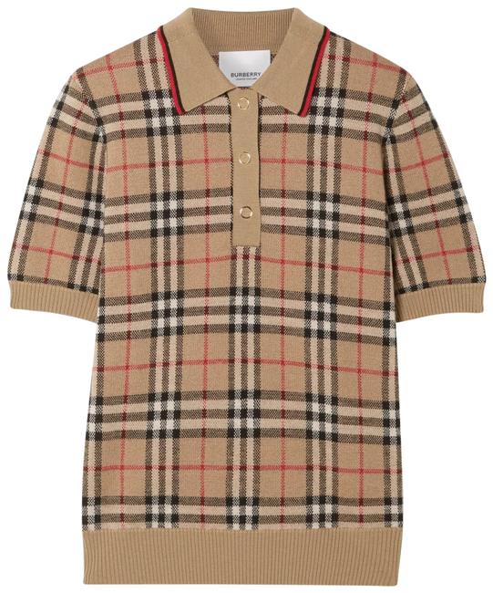 Burberry Checked Merino Small Beige Sweater