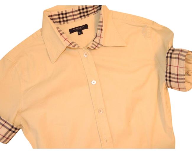 Burberry Cream Tan Shirt Button down Top4 S