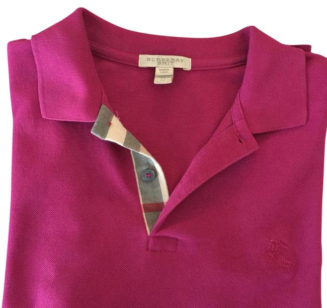 Burberry Dark Pink Brit Mens Polo Tee Shirt0 XS