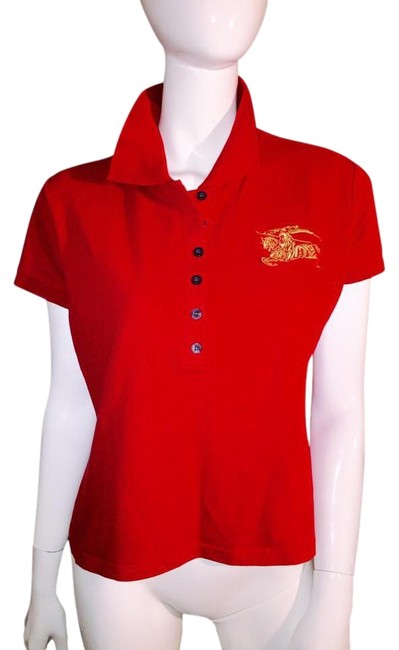 Burberry Dark Red Polo Shirt Blouse4 S
