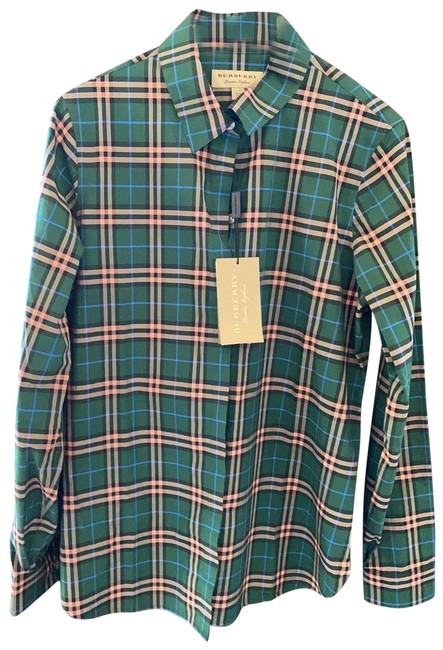 Burberry Forest Green Classic Plaids Shirt Button down Top6 S