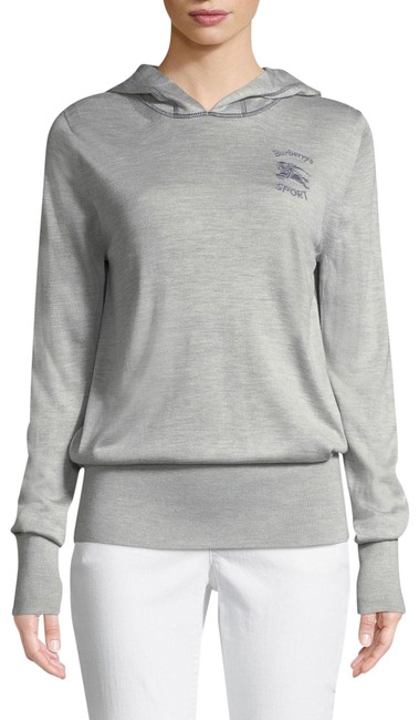 Burberry grassey SilkCashmere Logo Hoodie Gray Sweater