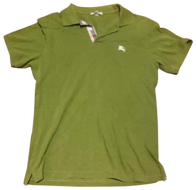 Burberry Green Brit Mens Sleeve Nova Check Placket Polo Tee Shirt8 M