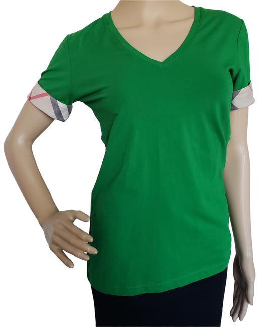 Burberry Green Kelly Nova Check Plaid Sleeve T shirt Tee Shirt4 S