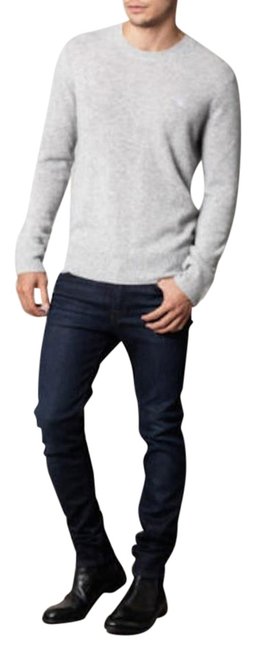 Burberry Mens Long Sleeve Knight Logo Cashmere Grey Sweater