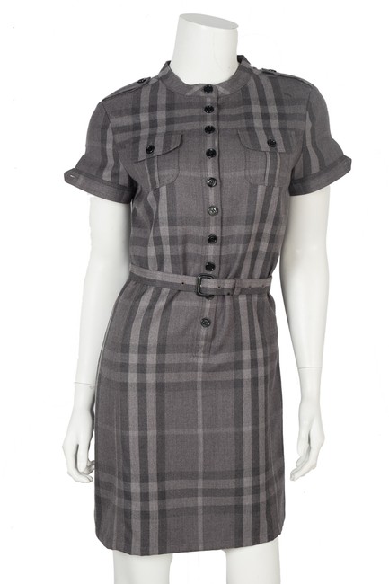 Burberry Grey Nova Check Mini Short Cocktail Dress6 S